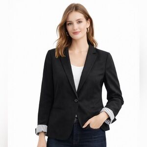 The Limited Classic Black Jacket with Striped Interior